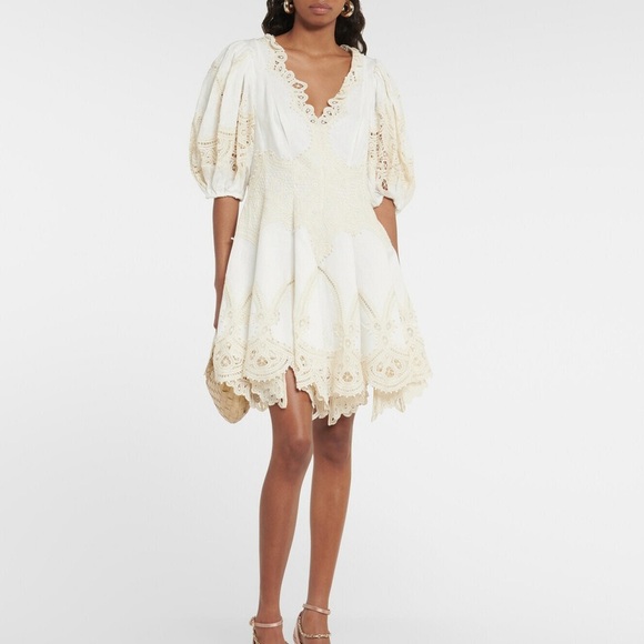 Zimmermann Dresses & Skirts - Zimmermann Tiggy embroidered linen minidress size 3 NWT
